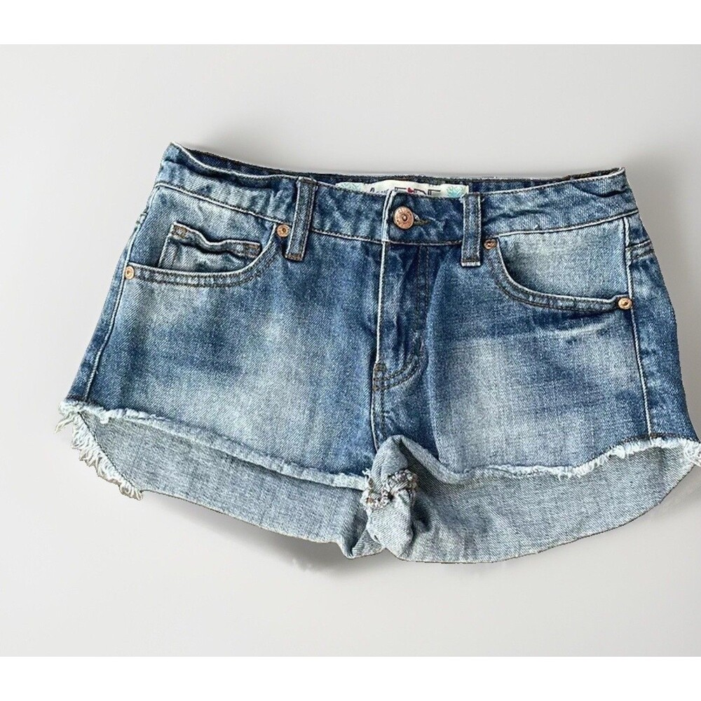 Vintage Y2K Love, Fire Cut Off Jean Shorts 100% Cotton Size 3 Denim Festival